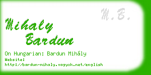 mihaly bardun business card