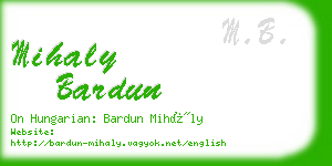 mihaly bardun business card